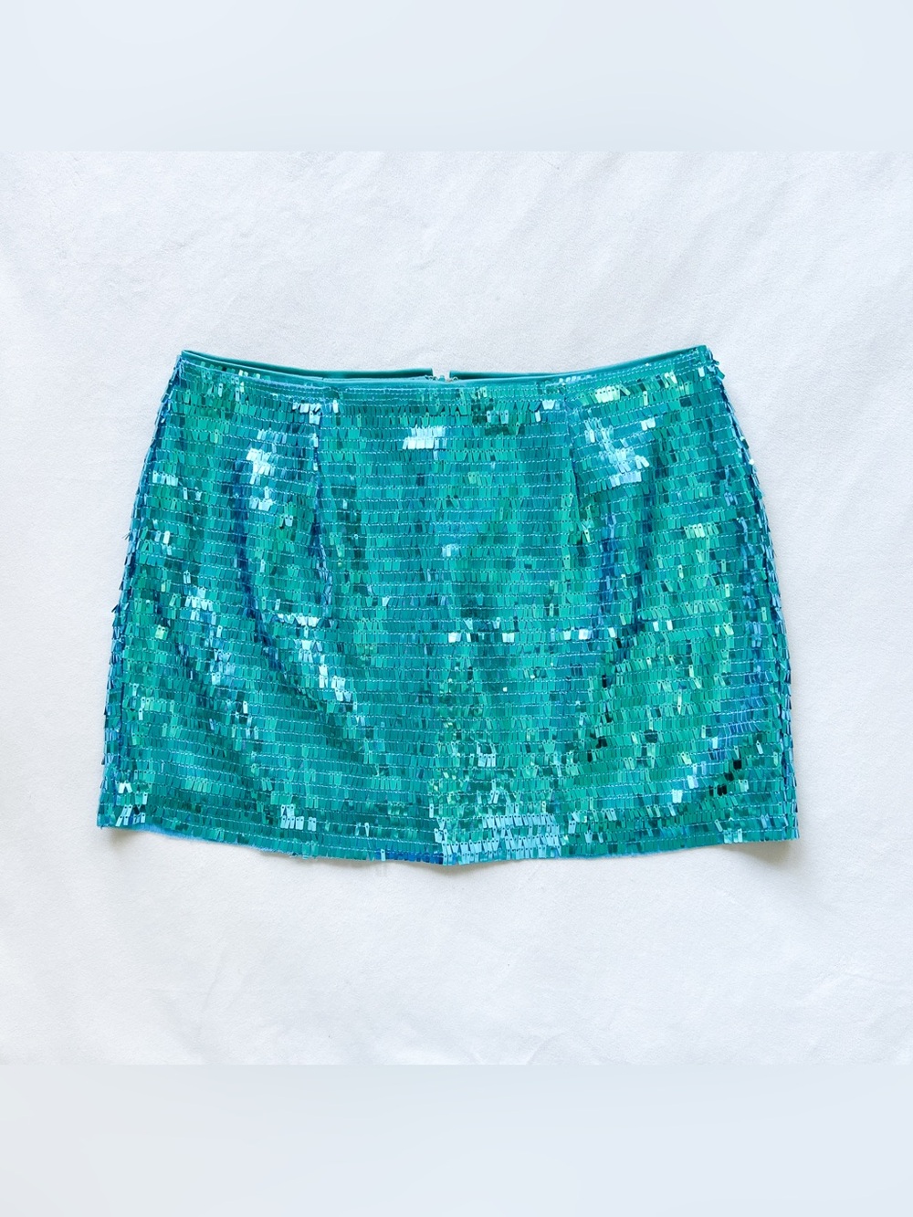 Miss Lola Teal Sequin Mini Skirt - Medium
